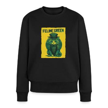 Feline Green St. Patty Day - Women's Premium Organic Jumper - black - Front - Julia (174cm)