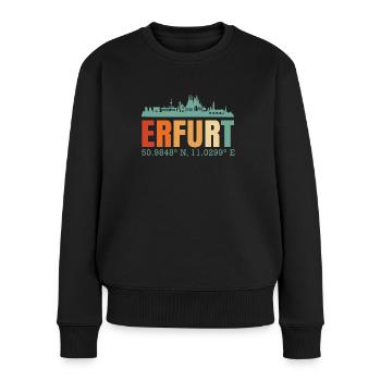 Erfurt - Frauen Premium Bio Pullover - Schwarz - Vorne - Julia (174cm)