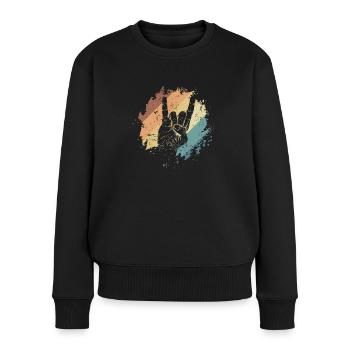 Heavy Metal Handzeichen Musik Band Genre - Frauen Premium Bio Pullover - Schwarz - Vorne - Julia (174cm)