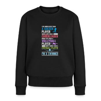Lustiges Schwimmen Schwimmer - Frauen Premium Bio Pullover - Schwarz - Vorne - Julia (174cm)