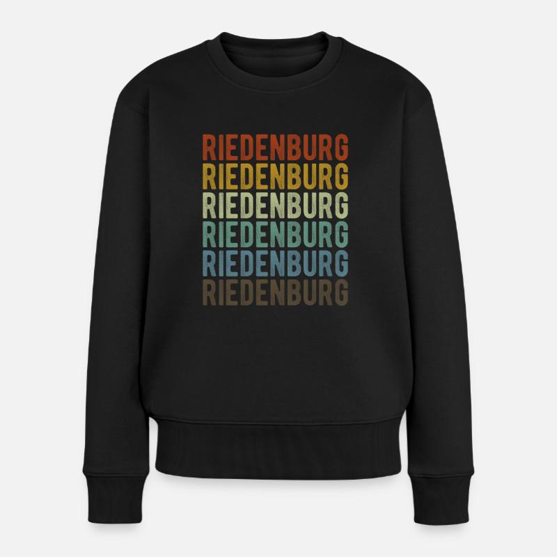 Riedenburg Stadt Retro Vintage - Frauen Premium Bio Pullover - Schwarz
