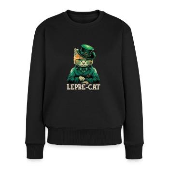 Lepre-Cat St. Patty - Women's Premium Organic Jumper - black - Front - Julia (174cm)