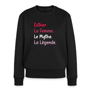 La femme le mythe la légende esther - Pull Premium bio Femme - noir - Devant - Julia (174cm)