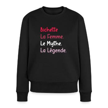 La femme le mythe la légende Bichette - Pull Premium bio Femme - noir - Devant - Julia (174cm)