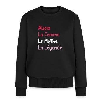 La femme le mythe la légende alicia - Pull Premium bio Femme - noir - Devant - Julia (174cm)
