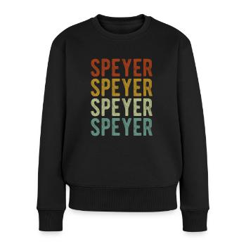 Speyer Stadt Retro Vintage - Frauen Premium Bio Pullover - Schwarz - Vorne - Julia (174cm)