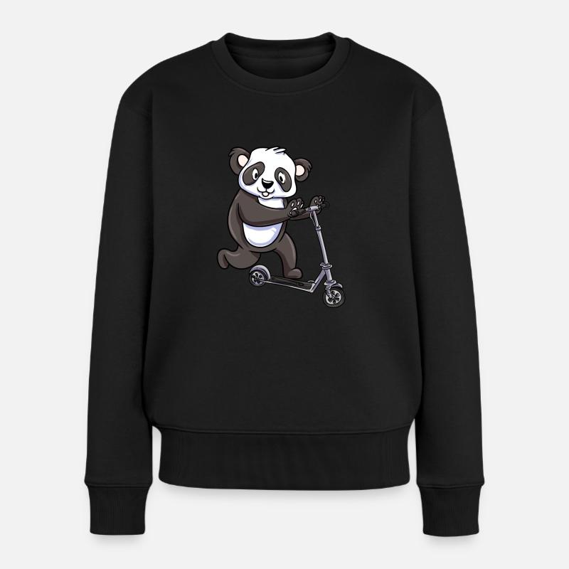 Scooter Roller Tretroller Geschenk - Frauen Premium Bio Pullover - Schwarz