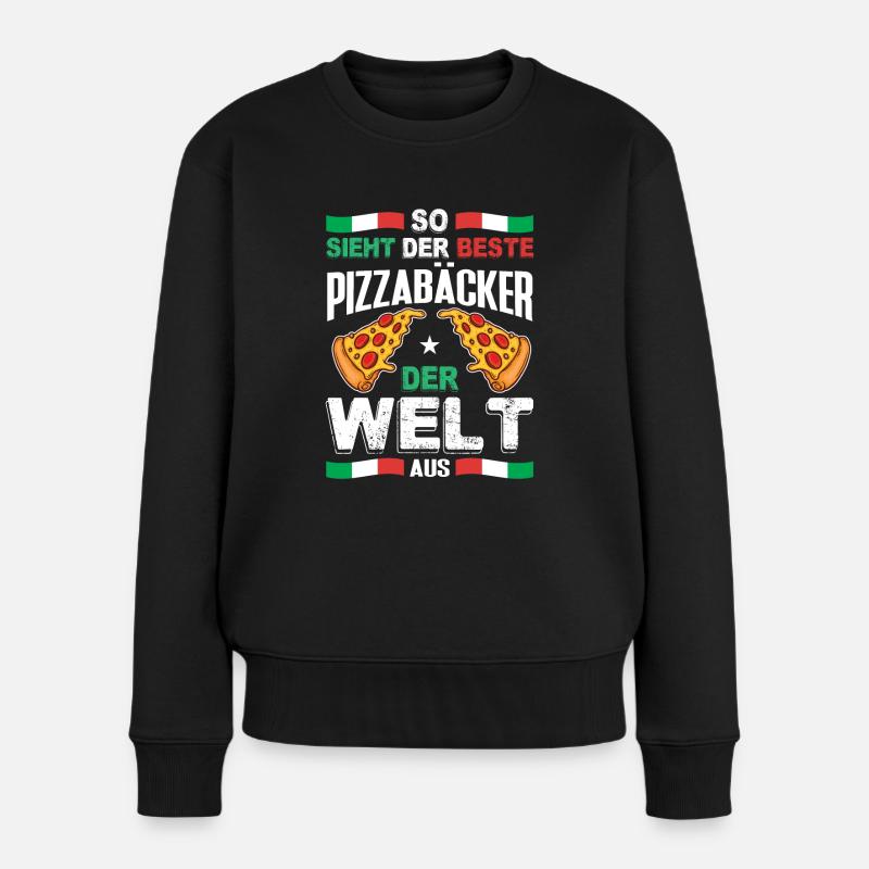 So Sieht Der Beste Pizzabäcker der Welt Aus Pizza - Frauen Premium Bio Pullover - Schwarz
