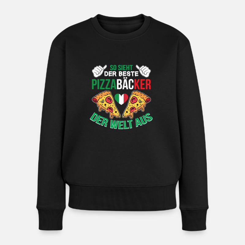 So Sieht Der Beste Pizzabäcker der Welt Aus Pizza - Frauen Premium Bio Pullover - Schwarz