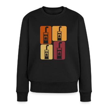 Poêle à feu Poêle à bois rétro - Pull Premium bio Femme - noir - Devant - Julia (174cm)