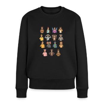 Animaux Asl Geste de la main Sourd Perte auditive - Pull Premium bio Femme - noir - Devant - Julia (174cm)