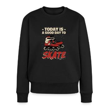 Inlineskating Inlineskater Geschenk - Frauen Premium Bio Pullover - Schwarz - Vorne - Julia (174cm)