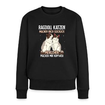 Ragdoll Katzen - Frauen Premium Bio Pullover - Schwarz - Vorne - Julia (174cm)