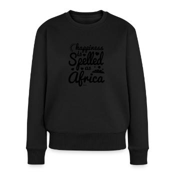 Le bonheur en Afrique - Pull Premium bio Femme - noir - Devant - Julia (174cm)
