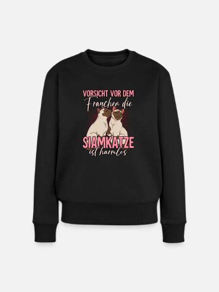 Siamkatzen - Frauen Premium Bio Pullover - Schwarz