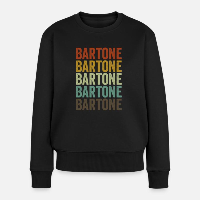 Bartone Saxophon Horn Bariton Marching Band - Frauen Premium Bio Pullover - Schwarz