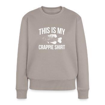 Ceci est ma chemise de merde - Pull Premium bio Femme - taupe - Devant - Julia (174cm)