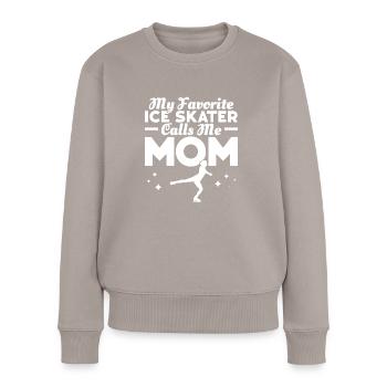 Eislaufen - Frauen Premium Bio Pullover - Taupe - Vorne - Julia (174cm)