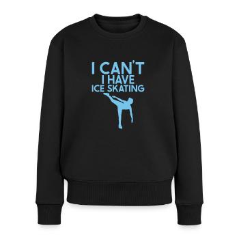 Eislaufen - Frauen Premium Bio Pullover - Schwarz - Vorne - Julia (174cm)