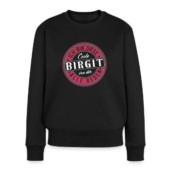 Birgit Geschenkidee Geschenk Geburtstag - Frauen Premium Bio Pullover - Schwarz - Vorne - Julia (174cm)