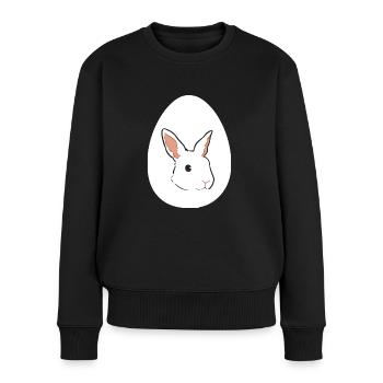 Oeuf de lapin de Pâques Oeuf de Pâques Cadeau de Pâques - Pull Premium bio Femme - noir - Devant - Julia (174cm)