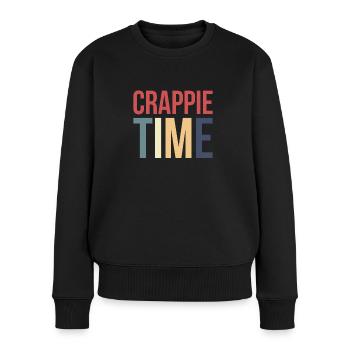 Cadeau Crappie Time Shirt - Pull Premium bio Femme - noir - Devant - Julia (174cm)