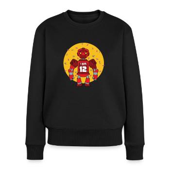 12. Geburtstag Roboter - Frauen Premium Bio Pullover - Schwarz - Vorne - Julia (174cm)