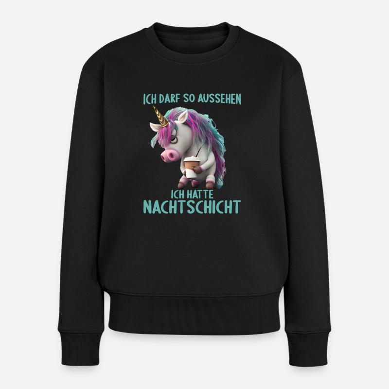 Nachtschicht Dienst Krankenschwester Pflegekraft - Frauen Premium Bio Pullover - Schwarz