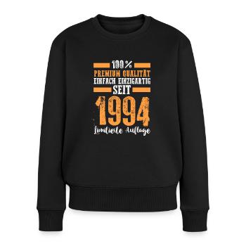 Jahrgang 1994 29 Jahre Geburtstag - Frauen Premium Bio Pullover - Schwarz - Vorne - Julia (174cm)