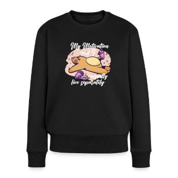 Meine Motivation Und Ich Leben Derzeit Getrennt - Frauen Premium Bio Pullover - Schwarz - Vorne - Julia (174cm)