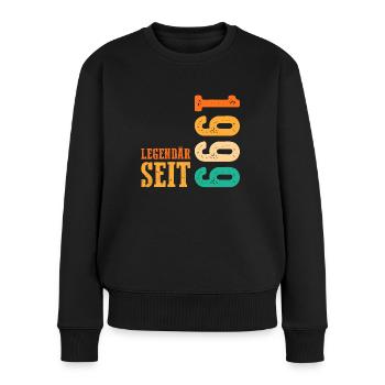 24 Jahre Geburtstag Jahrgang 1999 - Frauen Premium Bio Pullover - Schwarz - Vorne - Julia (174cm)