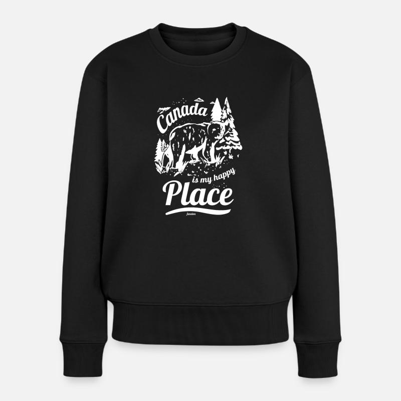 Canada - Frauen Premium Bio Pullover - Schwarz