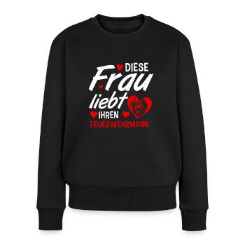 Diese Frau Liebt Ihren Feuerwehrmann Feuerwehr - Frauen Premium Bio Pullover - Schwarz - Vorne - Julia (174cm)