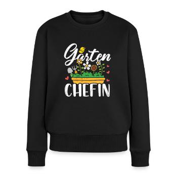 Gartenchefin Garten Chefin Gärtner Gärtnerin - Frauen Premium Bio Pullover - Schwarz - Vorne - Julia (174cm)