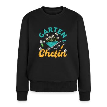 Gartenchefin Garten Chefin Gärtner Gärtnerin - Frauen Premium Bio Pullover - Schwarz - Vorne - Julia (174cm)