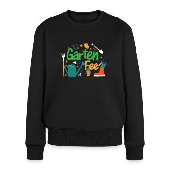 Gartenfee Garten Fee Gärtnerin Hobbygärtnerin - Frauen Premium Bio Pullover - Schwarz - Vorne - Julia (174cm)