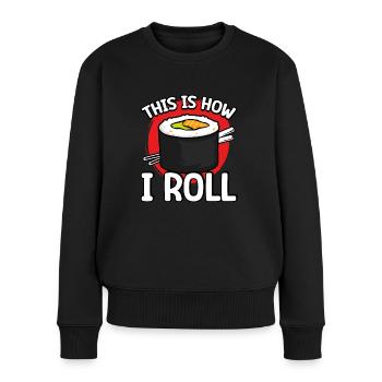 Sushi ästhetischer Stil - Frauen Premium Bio Pullover - Schwarz - Vorne - Julia (174cm)