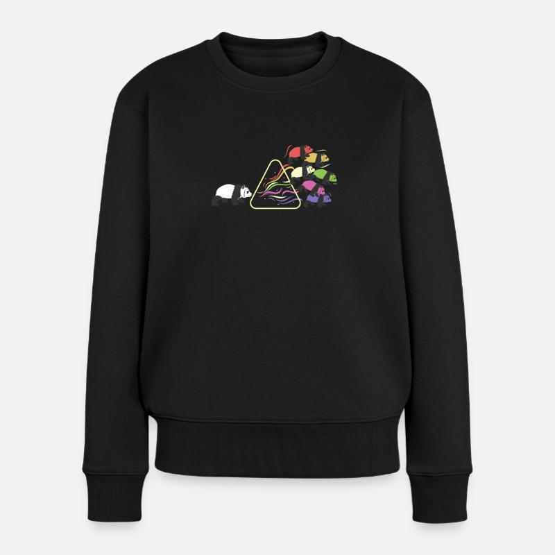 Panda Prisma Regenbogen Licht Lustig Physik - Frauen Premium Bio Pullover - Schwarz