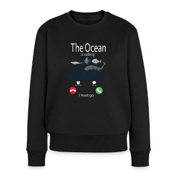 Taucher Tauchen Design Schnorcheln - Frauen Premium Bio Pullover - Schwarz - Vorne - Julia (174cm)