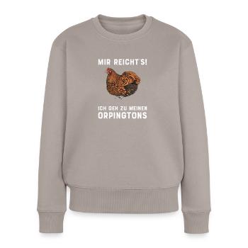 Orpington Hühner I Chicken Geflügel Motiv für - Frauen Premium Bio Pullover - Taupe - Vorne - Julia (174cm)