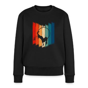 Danse du cerceau aérien vintage - Pull Premium bio Femme - noir - Devant - Julia (174cm)