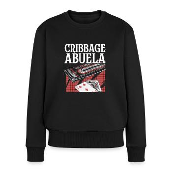 Cribbage Abuela Shirt Großmutter Oma - Frauen Premium Bio Pullover - Schwarz - Vorne - Julia (174cm)