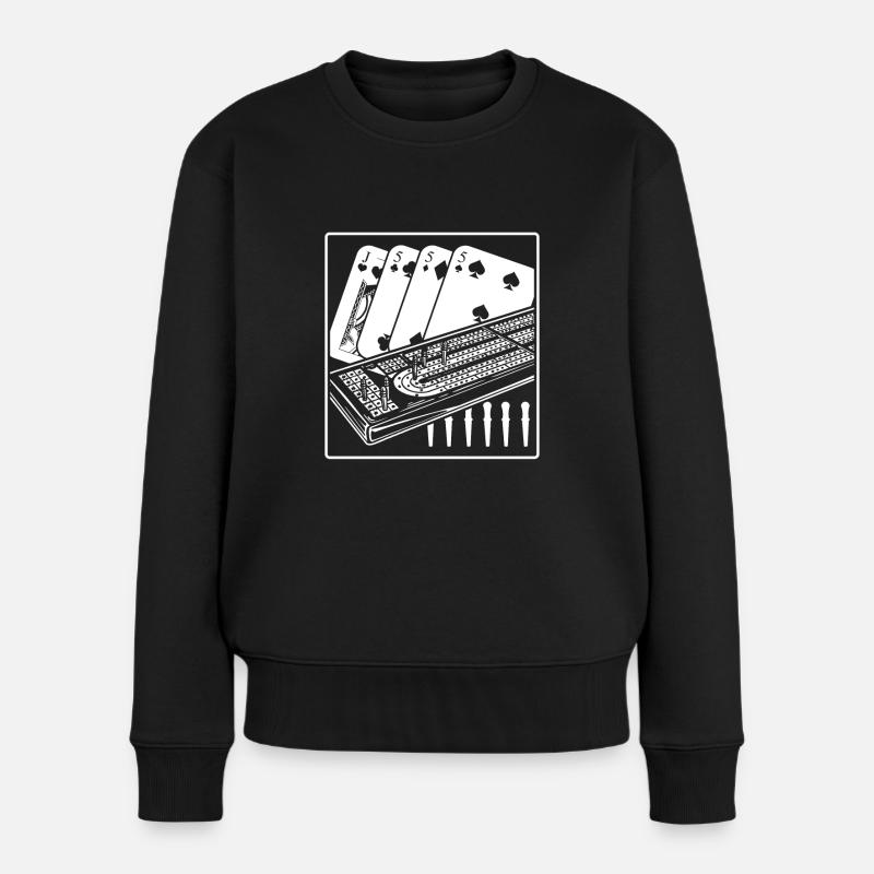Cribbage Shirt Geschenk - Frauen Premium Bio Pullover - Schwarz