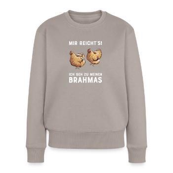Brahma Hühner I Chicken Geflügel Motiv für - Frauen Premium Bio Pullover - Taupe - Vorne - Julia (174cm)