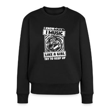 Ingénieur du son Ingénieur du son Fille - Pull Premium bio Femme - noir - Devant - Julia (174cm)