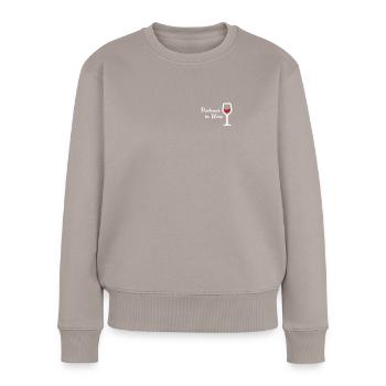 Partners in Wine | Wine lovers Wine drinkers and - Women's Premium Organic Jumper - taupe - Front - Julia (174cm)