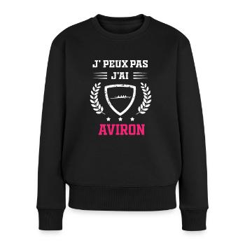 Je peux pas j'ai aviron femme - Pull Premium bio Femme - noir - Devant - Julia (174cm)