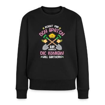 Reicht mir den Sparten Garten Gärtner Gärtnerin - Frauen Premium Bio Pullover - Schwarz - Vorne - Julia (174cm)