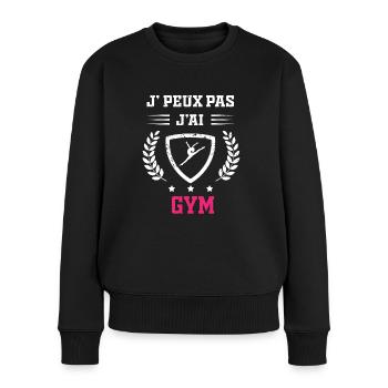 Je peux pas j'ai gym femme - Pull Premium bio Femme - noir - Devant - Julia (174cm)
