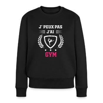 Je peux pas j'ai gym sport femme - Pull Premium bio Femme - noir - Devant - Julia (174cm)